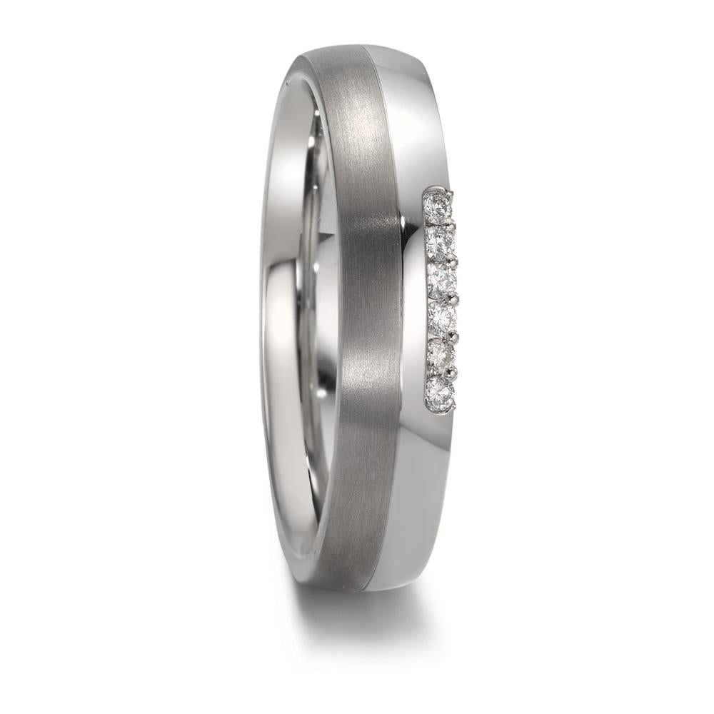 Partnergyűrű Rozsdamentes acél, Titán Gyémánt 0.09 ct, 6 Kövek, w-si