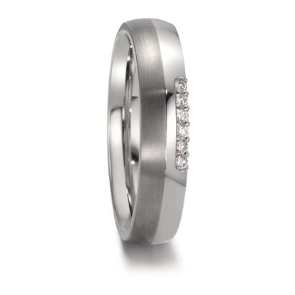 Partnergyűrű Rozsdamentes acél, Titán Gyémánt 0.09 ct, 6 Kövek, w-si
