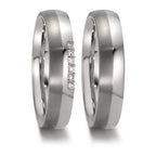 Partnergyűrű Rozsdamentes acél, Titán Gyémánt 0.09 ct, 6 Kövek, w-si