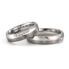 Partnergyűrű Rozsdamentes acél, Titán Gyémánt 0.09 ct, 6 Kövek, w-si