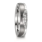 Partnergyűrű Rozsdamentes acél, Titán Gyémánt 0.045 ct, 3 Kövek, w-si