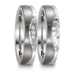 Partnergyűrű Rozsdamentes acél, Titán Gyémánt 0.045 ct, 3 Kövek, w-si