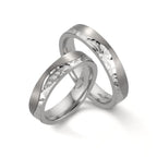 Partnergyűrű Rozsdamentes acél, Titán Gyémánt 0.045 ct, 3 Kövek, w-si