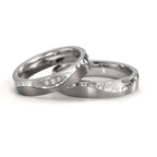 Partnergyűrű Rozsdamentes acél, Titán Gyémánt 0.045 ct, 3 Kövek, w-si