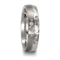 Partnergyűrű Rozsdamentes acél, Titán Gyémánt 0.05 ct, 5 Kövek, w-si