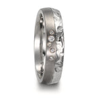 Partnergyűrű Rozsdamentes acél, Titán Gyémánt 0.05 ct, 5 Kövek, w-si