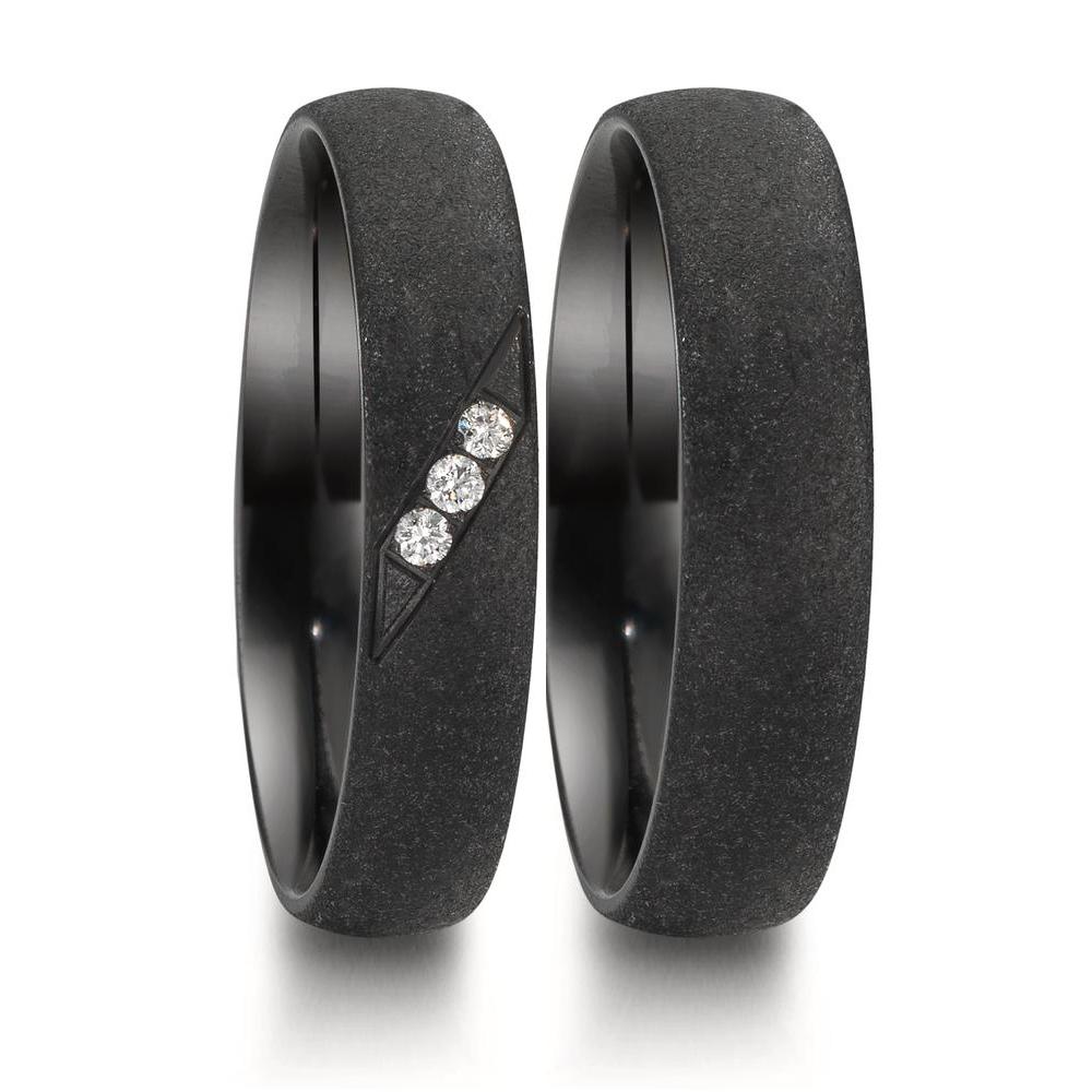 Partnergyűrű Cirkónium Gyémánt 0.045 ct, 3 Kövek, w-si