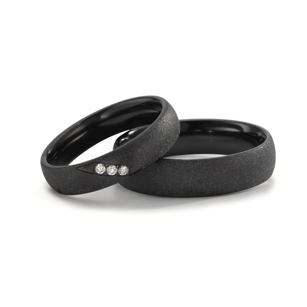 Partnergyűrű Cirkónium Gyémánt 0.045 ct, 3 Kövek, w-si