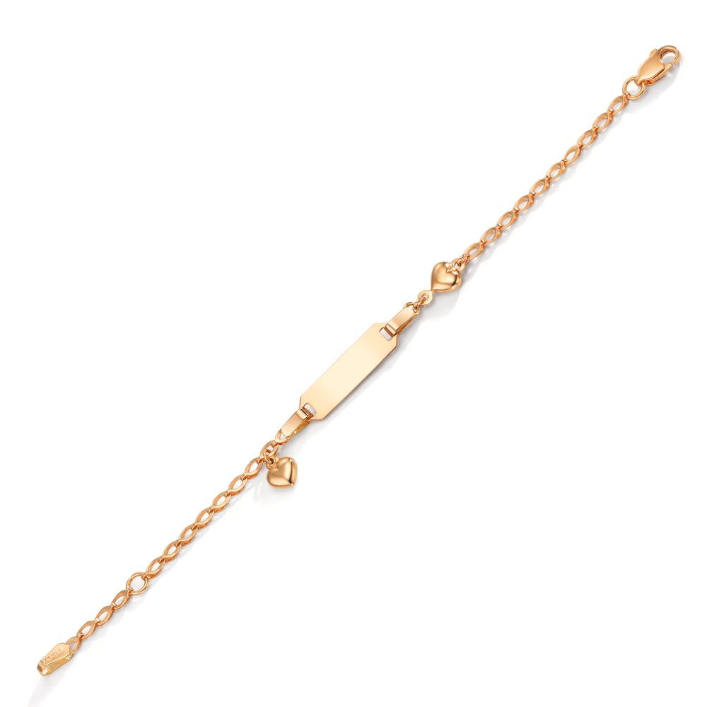 Gravírozott karkötő 750/18 K vörös arany Szív 12-14 cm
