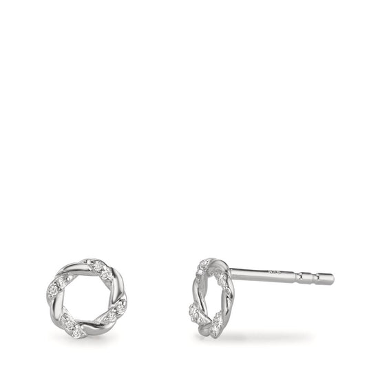 Fülbevaló Ezüst Cirkónia 16 Kövek ródiumozott Ø6.5 mm