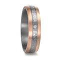 Partnergyűrű 999 tantál, 585/14 K rozé arany Gyémánt 0.02 ct, w-si