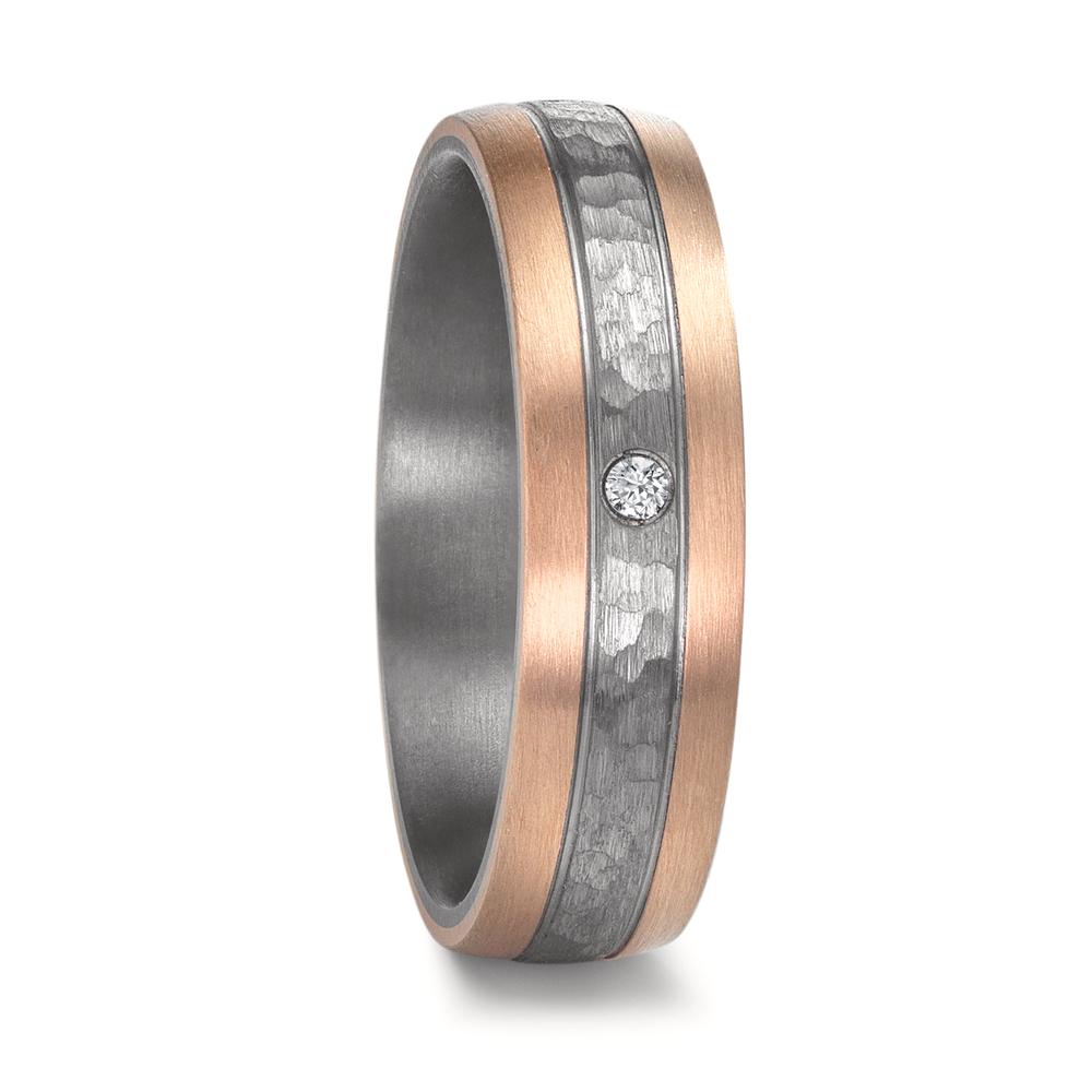 Partnergyűrű 999 tantál, 585/14 K rozé arany Gyémánt 0.02 ct, w-si