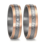 Partnergyűrű 999 tantál, 585/14 K rozé arany Gyémánt 0.02 ct, w-si