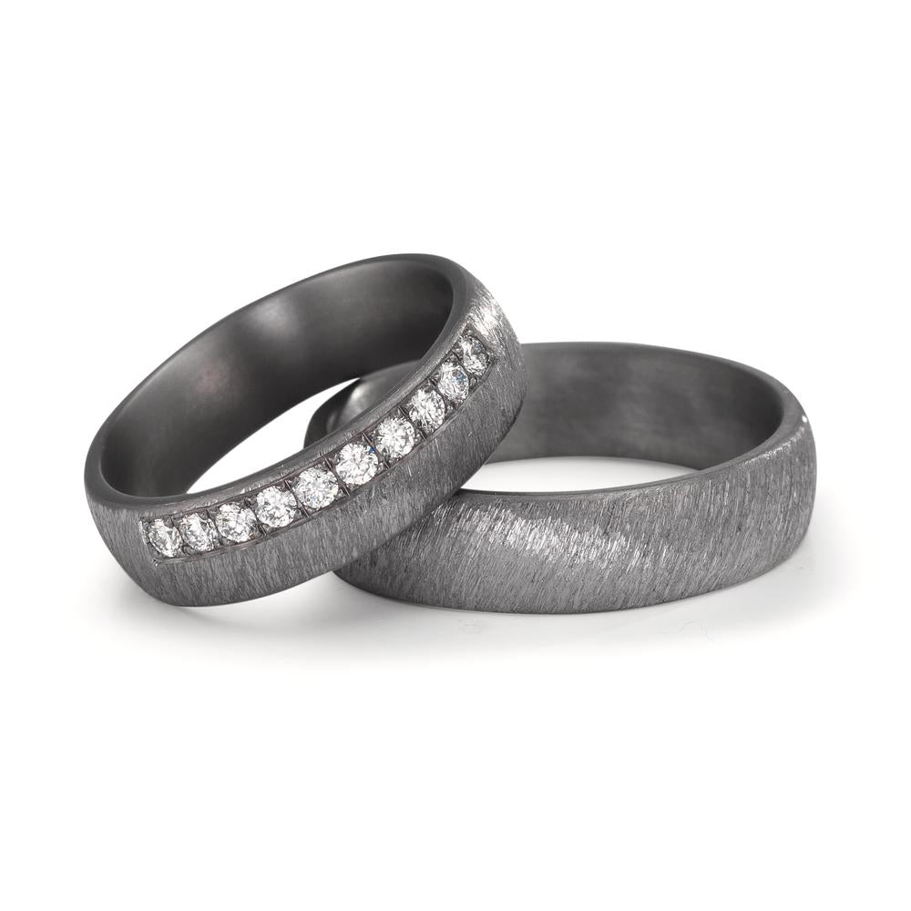 Partnergyűrű 999 tantál Laborban növesztett gyémánt 0.25 ct, 10 Kövek, tw-vsi