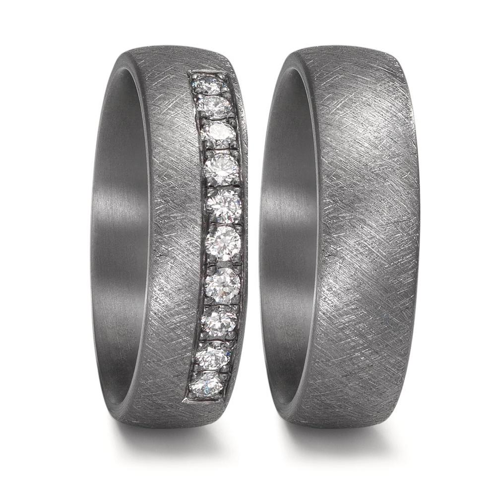 Partnergyűrű 999 tantál Laborban növesztett gyémánt 0.25 ct, 10 Kövek, tw-vsi