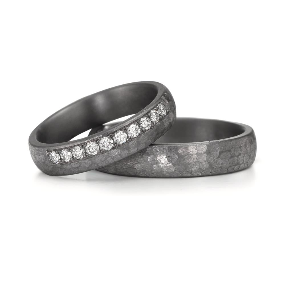 Partnergyűrű 999 tantál Laborban növesztett gyémánt 0.25 ct, 10 Kövek, tw-vsi