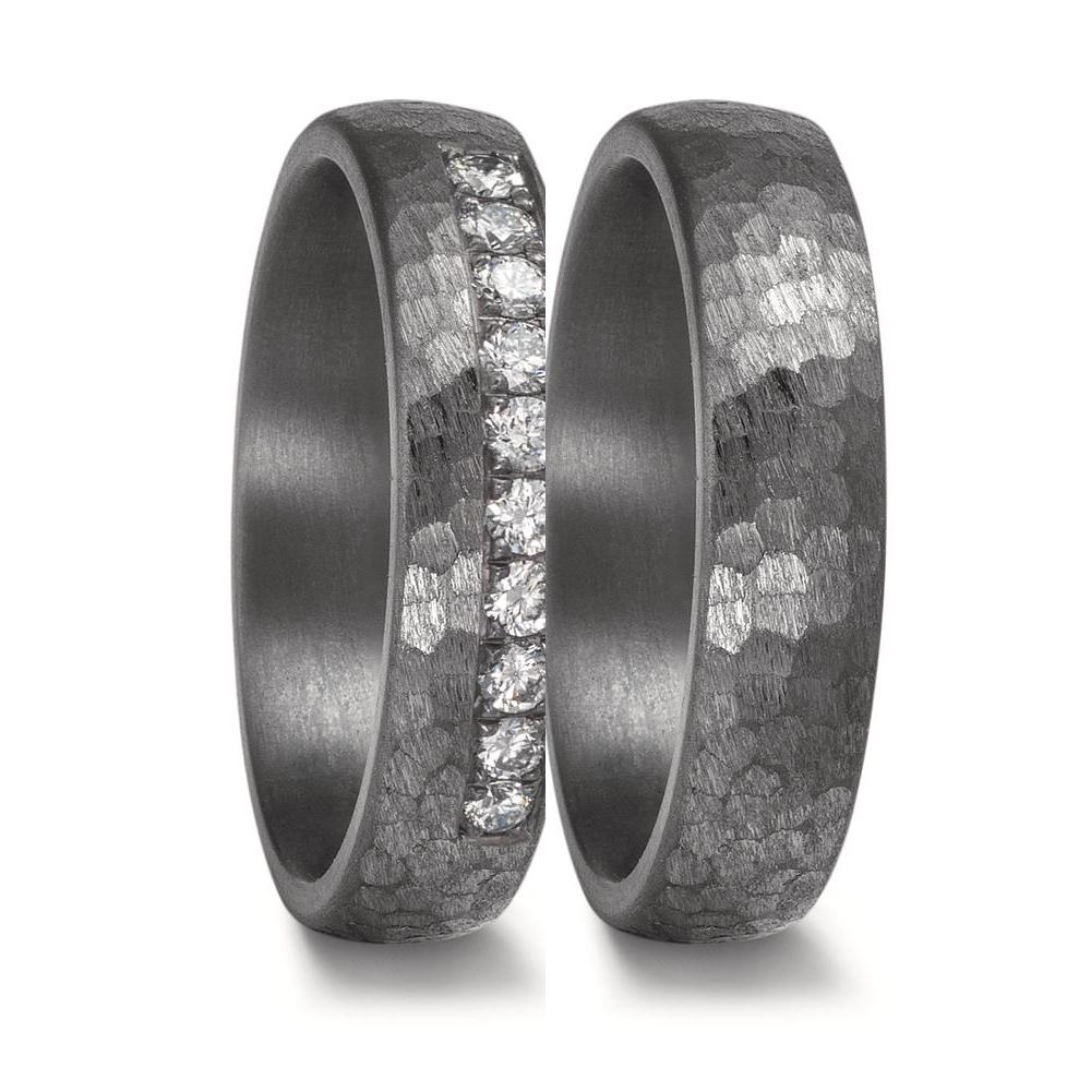 Partnergyűrű 999 tantál Laborban növesztett gyémánt 0.25 ct, 10 Kövek, tw-vsi