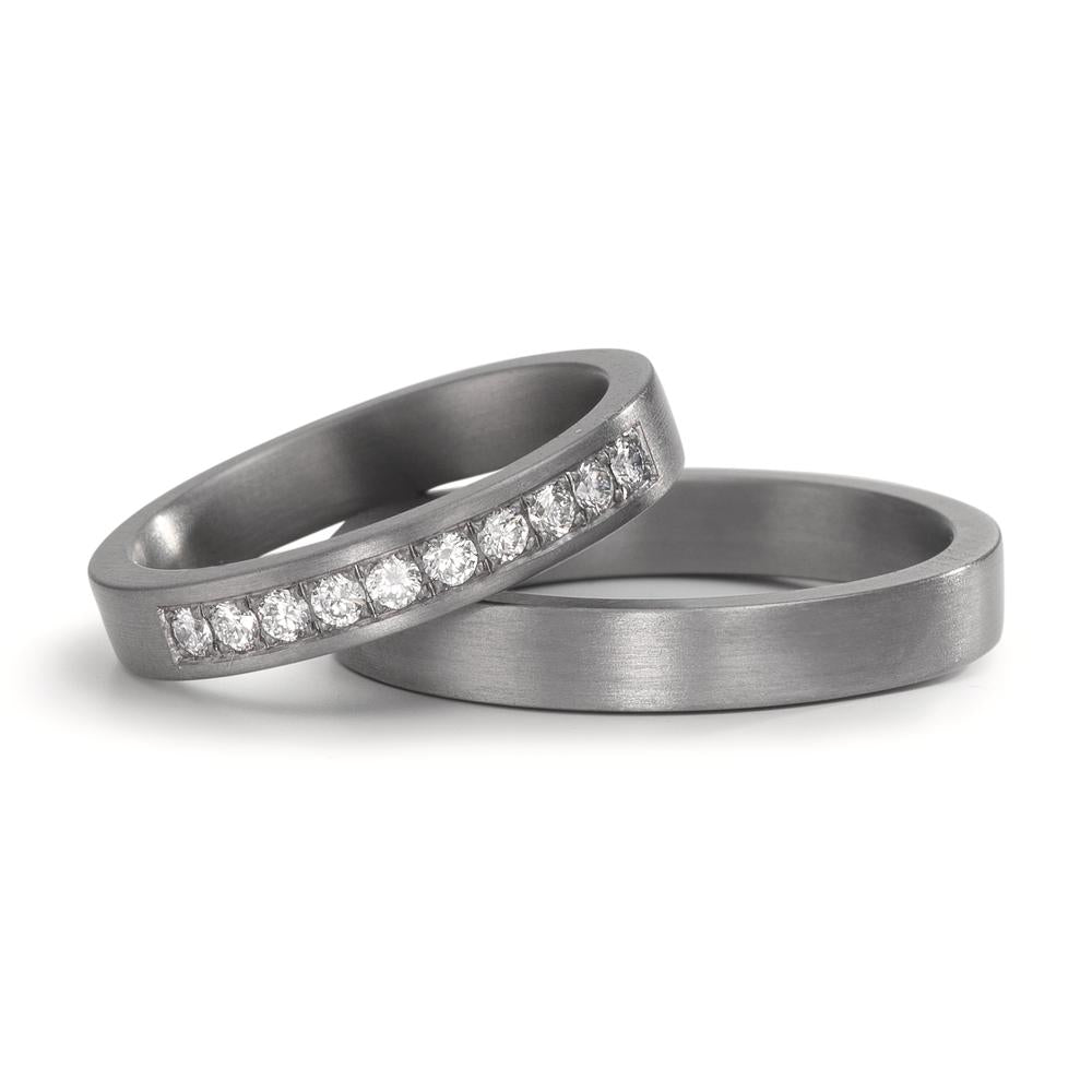 Partnergyűrű 999 tantál Laborban növesztett gyémánt 0.25 ct, 10 Kövek, tw-vsi