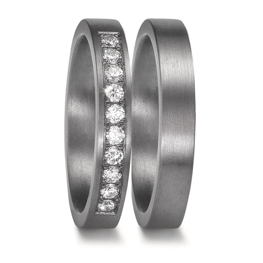 Partnergyűrű 999 tantál Laborban növesztett gyémánt 0.25 ct, 10 Kövek, tw-vsi