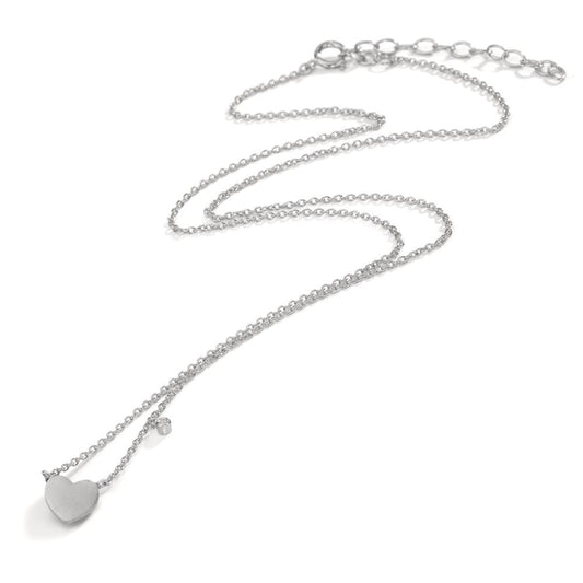 Nyakékek Ezüst Cirkónia Fehér Szív 42-47 cm