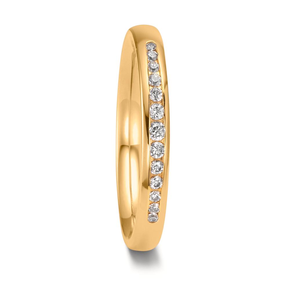 Partnergyűrű 750/18 K sárga arany Gyémánt 0.132 ct, 13 Kövek, tw-vsi