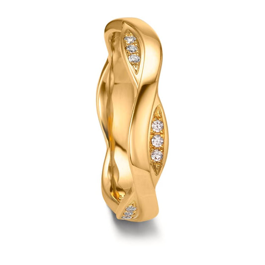 Partnergyűrű 750/18 K sárga arany Gyémánt 0.09 ct, 18 Kövek, tw-vsi