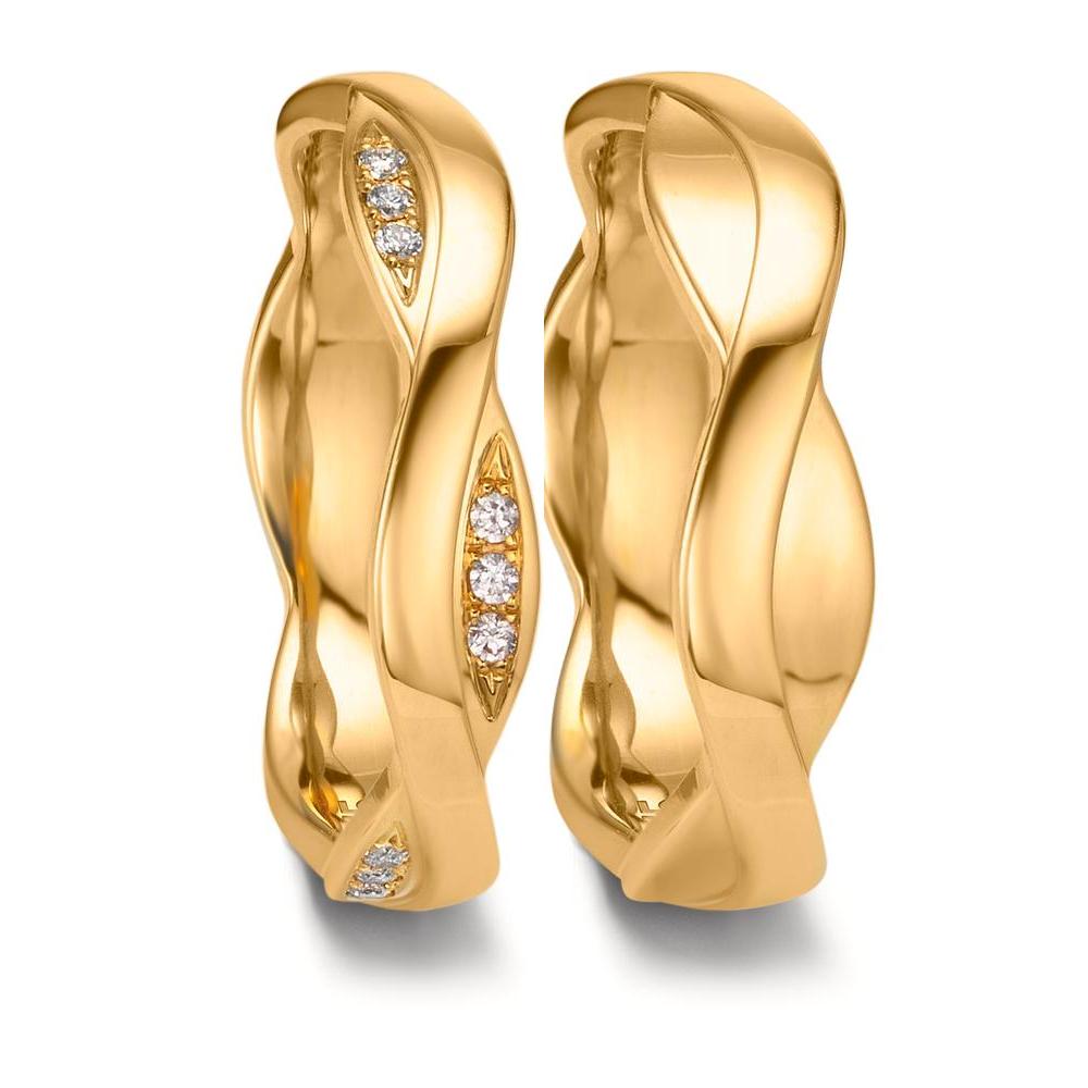 Partnergyűrű 750/18 K sárga arany Gyémánt 0.09 ct, 18 Kövek, tw-vsi