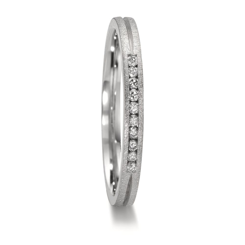 Partnergyűrű 950 platina Gyémánt 0.075 ct, 10 Kövek, w-si