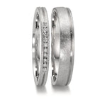 Partnergyűrű 950 platina Gyémánt 0.075 ct, 10 Kövek, w-si