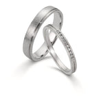 Partnergyűrű 950 platina Gyémánt 0.075 ct, 10 Kövek, w-si