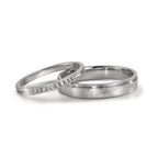 Partnergyűrű 950 platina Gyémánt 0.075 ct, 10 Kövek, w-si