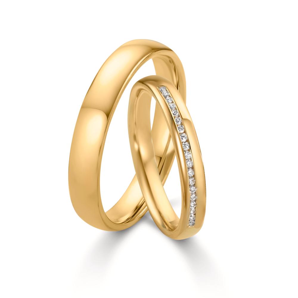 Partnergyűrű 750/18 K sárga arany Gyémánt 0.095 ct, w-si