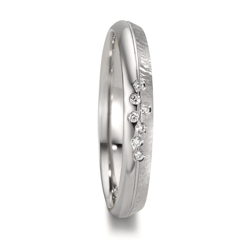 Partnergyűrű 950 platina Gyémánt 0.035 ct, 7 Kövek, w-si