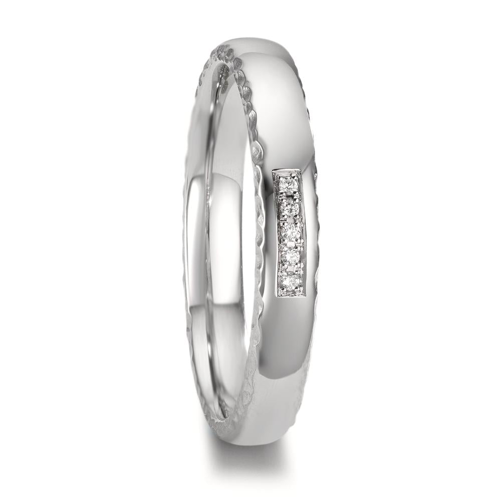 Partnergyűrű 950 platina Gyémánt 0.02 ct, 5 Kövek, w-si