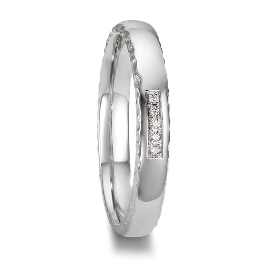 Partnergyűrű 950 platina Gyémánt 0.02 ct, 5 Kövek, w-si