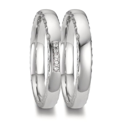 Partnergyűrű 950 platina Gyémánt 0.02 ct, 5 Kövek, w-si