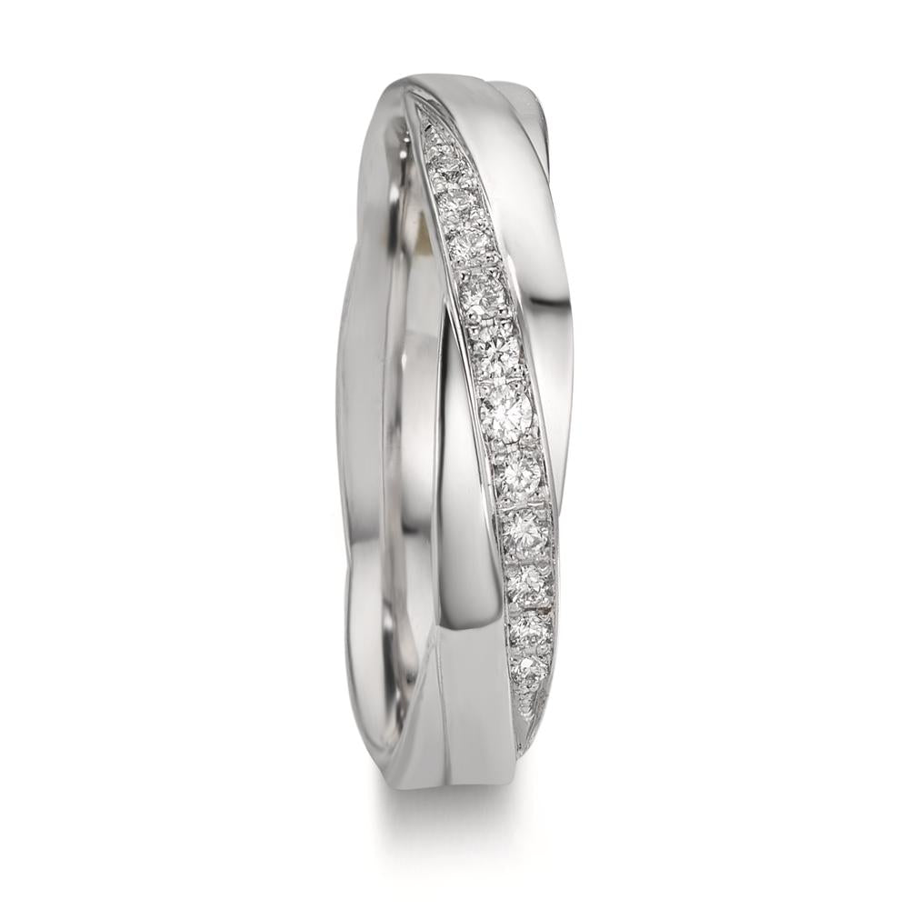 Partnergyűrű 750/18 K fehér arany Gyémánt 0.097 ct, 11 Kövek, w-si