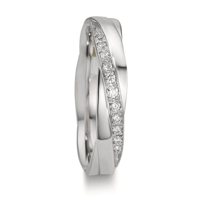 Partnergyűrű 750/18 K fehér arany Gyémánt 0.097 ct, 11 Kövek, w-si