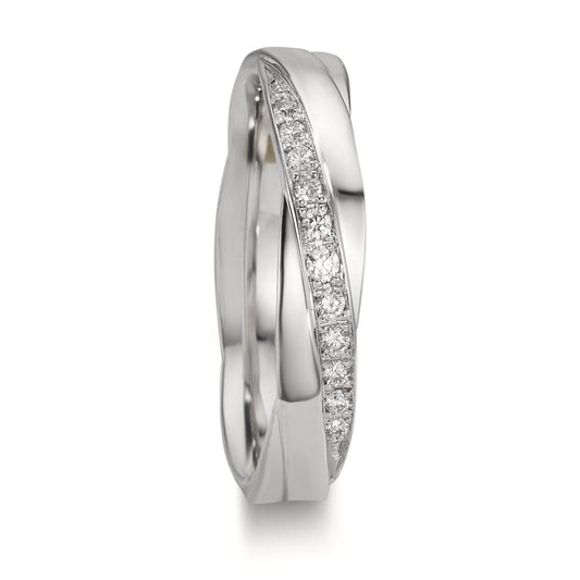 Partnergyűrű 750/18 K fehér arany Gyémánt 0.097 ct, 11 Kövek, w-si