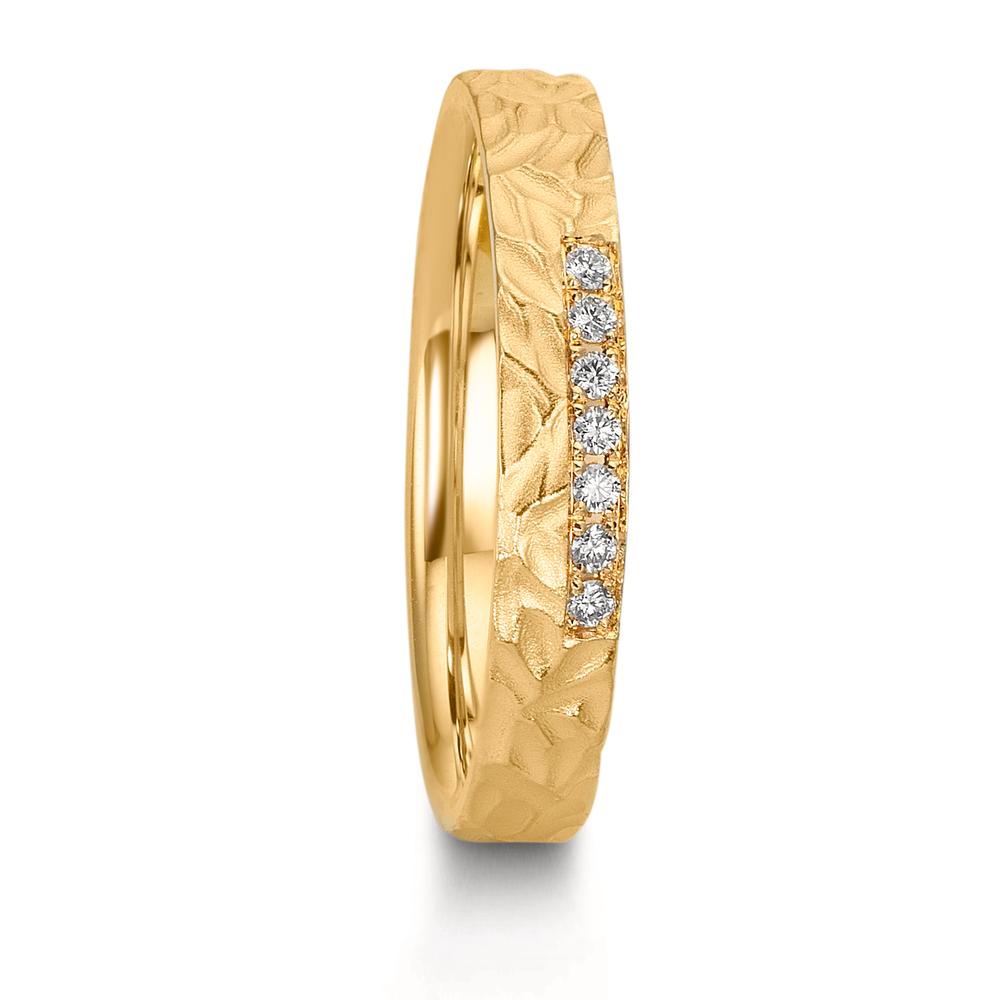 Partnergyűrű 750/18 K sárga arany Gyémánt 0.063 ct, 7 Kövek, w-si