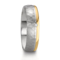 Partnergyűrű Ezüst, 585/14 K rozé arany Gyémánt 0.015 ct, w-si bikolor