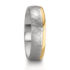 Partnergyűrű Ezüst, 585/14 K rozé arany Gyémánt 0.015 ct, w-si bikolor