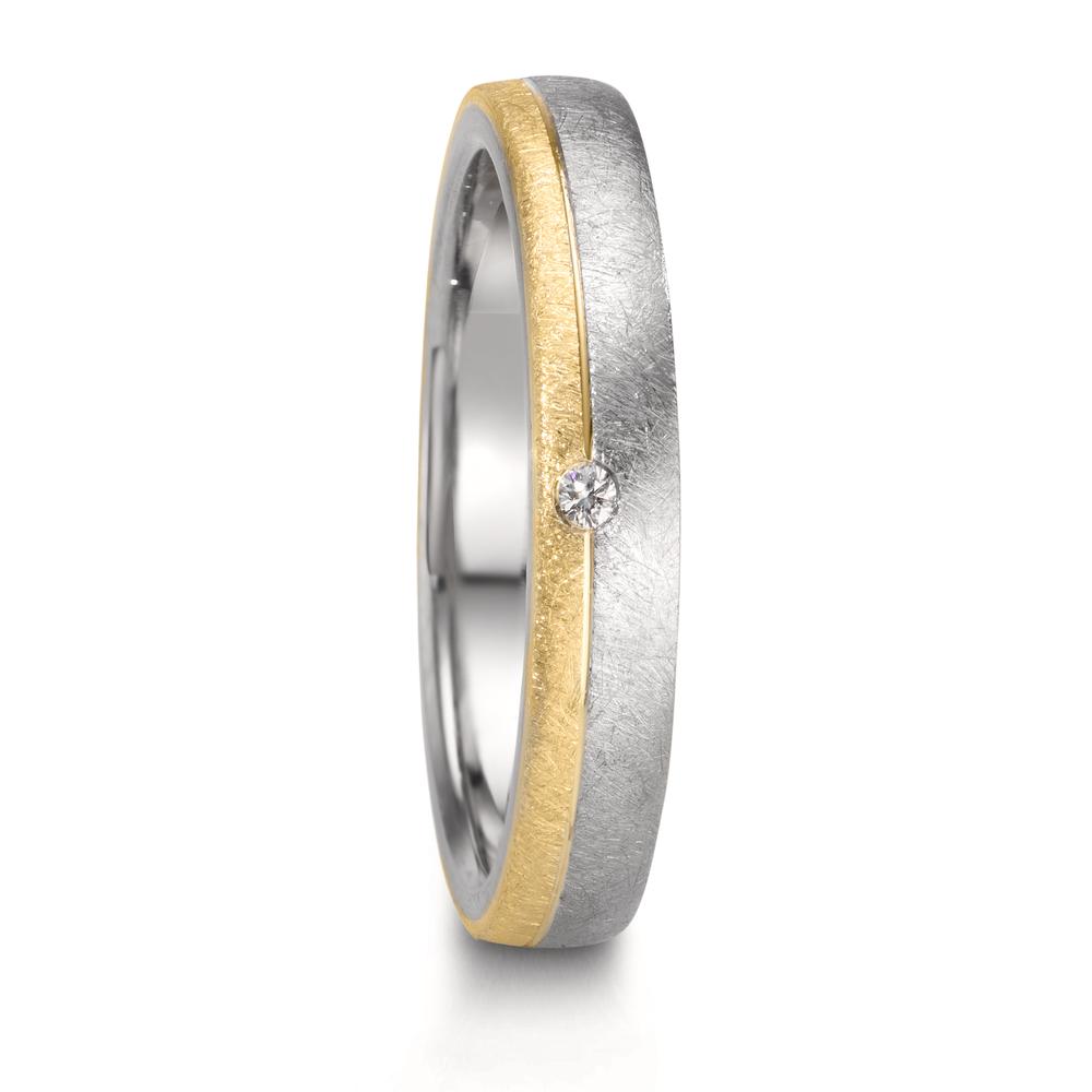 Partnergyűrű Rozsdamentes acél, 375/9 K sárga arany Gyémánt 0.015 ct, w-si