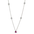 Nyakékek 750/18 K fehér arany Gyémánt 0.14 ct, 4 Kövek, w-si, Rubin 42-45 cm