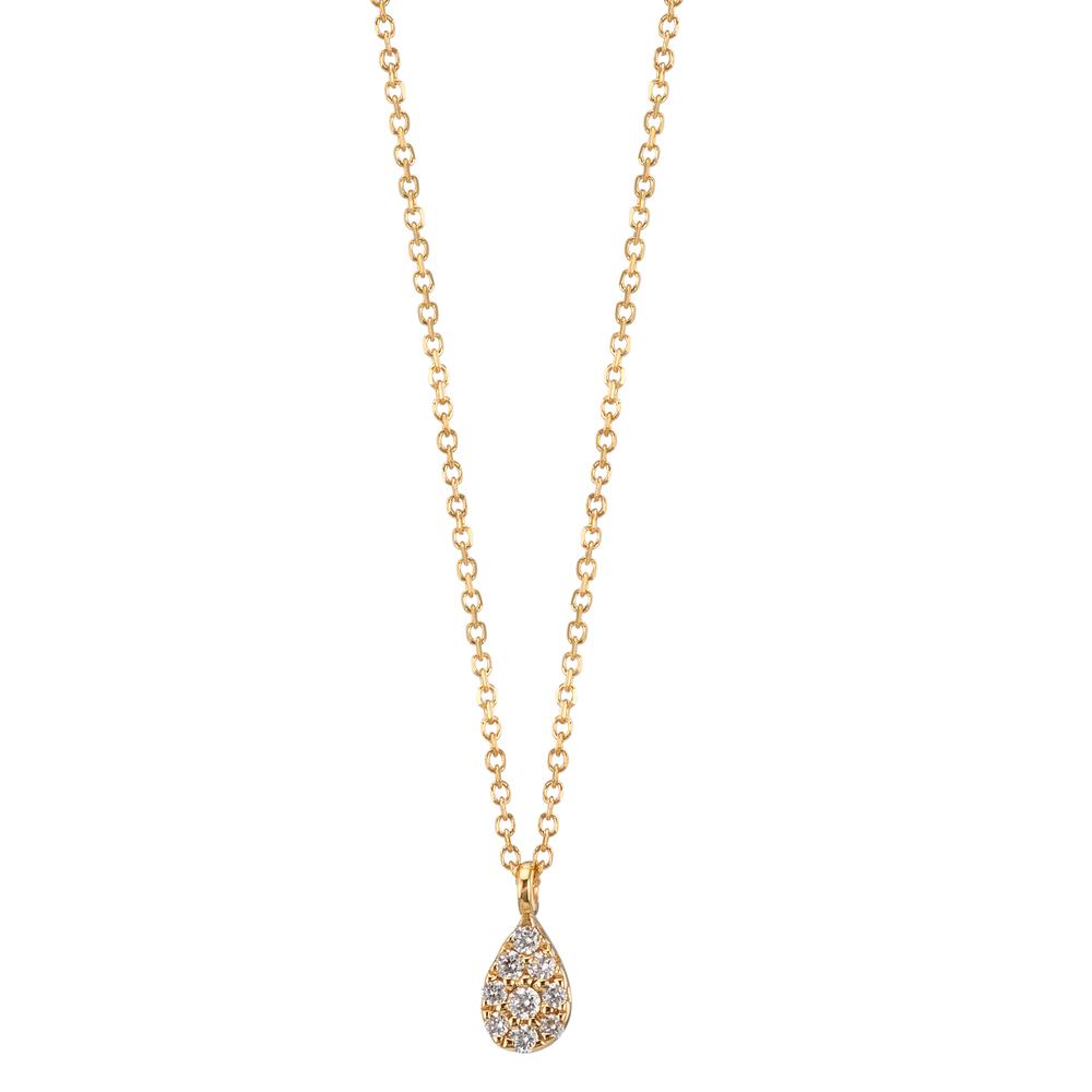 Nyakékek 750/18 K sárga arany Gyémánt 0.04 ct, 9 Kövek, w-si 42-45 cm
