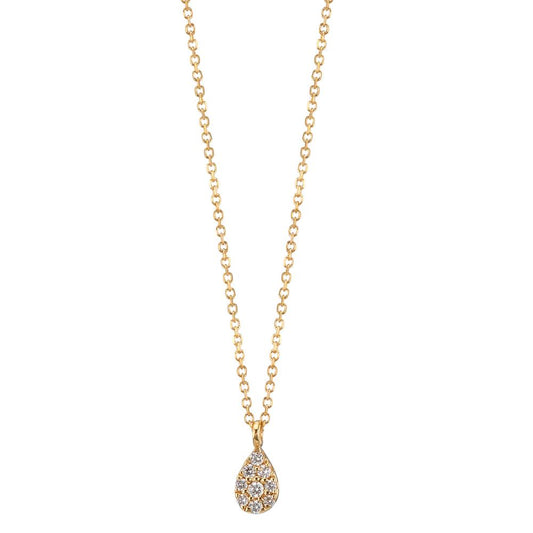 Nyakékek 750/18 K sárga arany Gyémánt 0.04 ct, 9 Kövek, w-si 42-45 cm