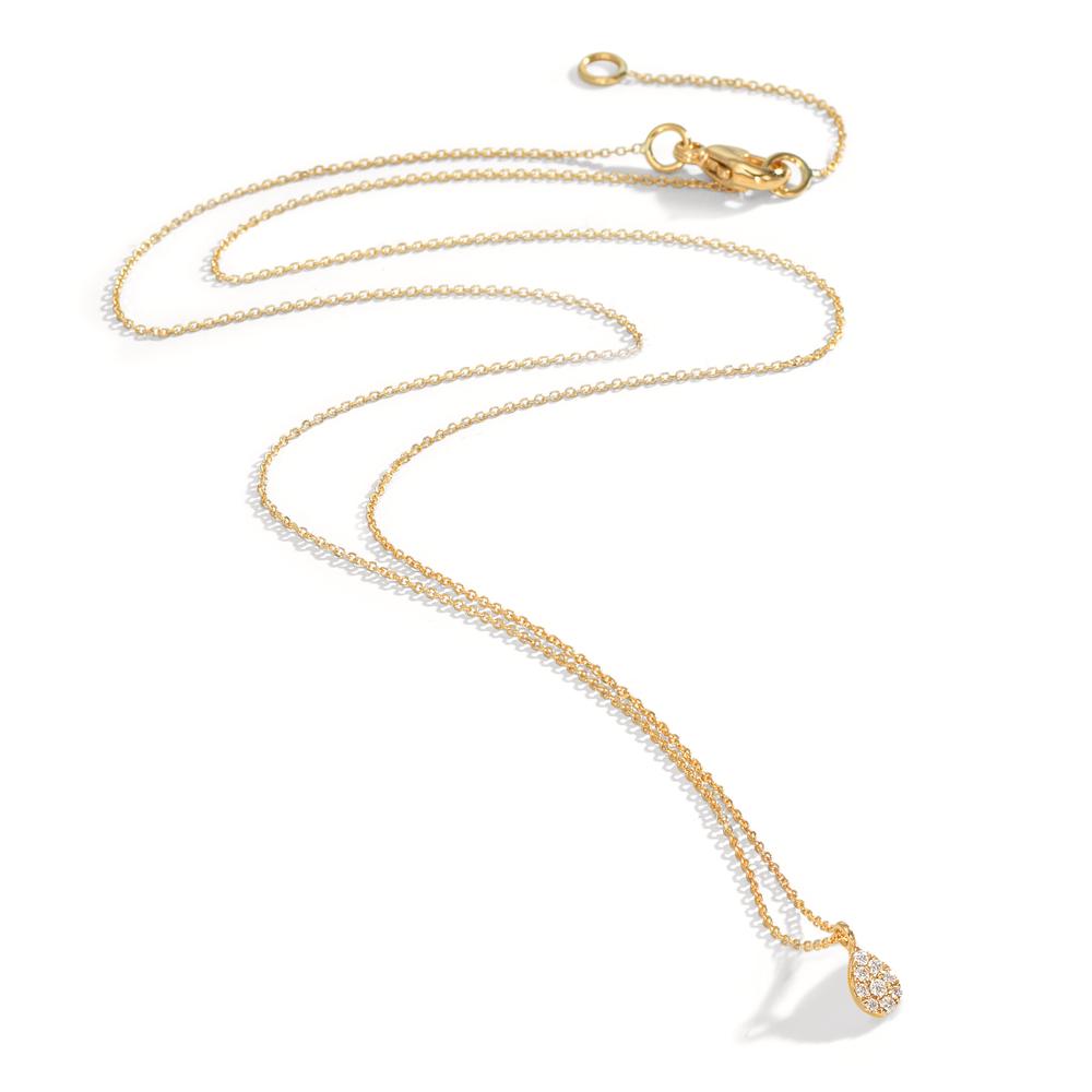 Nyakékek 750/18 K sárga arany Gyémánt 0.04 ct, 9 Kövek, w-si 42-45 cm