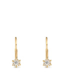 Függő fülbevaló 750/18 K sárga arany Gyémánt 0.17 ct, 2 Kövek, w-si