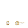 Fülbevaló 750/18 K sárga arany Gyémánt 0.17 ct, 2 Kövek, w-si Ø4.5 mm