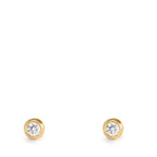 Fülbevaló 750/18 K sárga arany Gyémánt 0.10 ct, 2 Kövek, w-si Ø3.5 mm